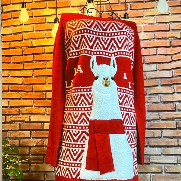 Holiday Time Sweaters - 👚 Ugly - but cute - Christmas Sweater - Fa La La La Llama Large / F
